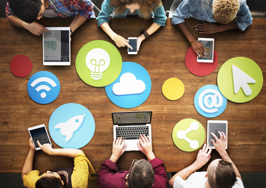 digital marketing agency in uae Social media management visuals showing brand engagement across LinkedIn, Instagram, and Facebook.