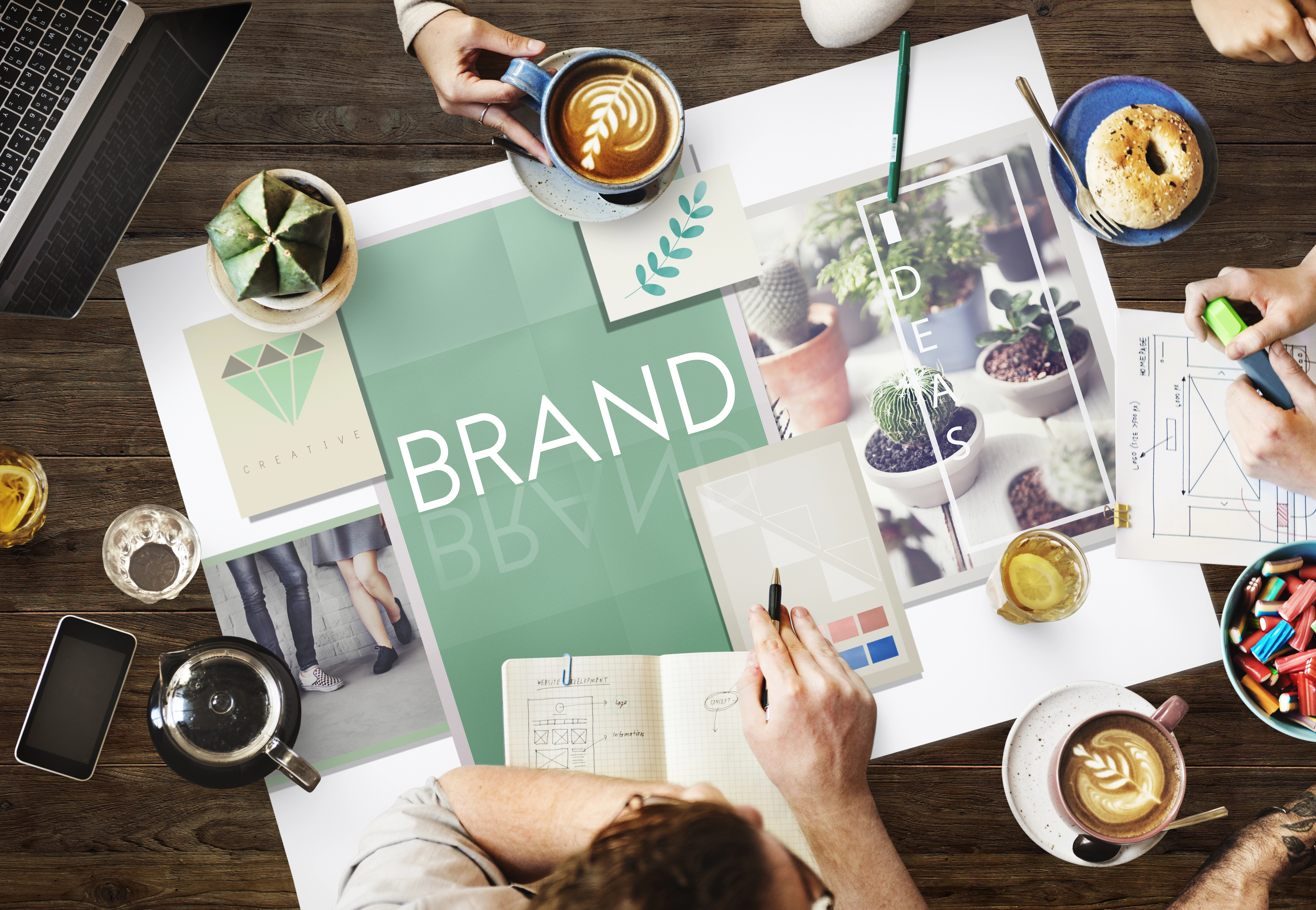 Four service pillars: brand identity, web design, digital growth, and corporate print design.