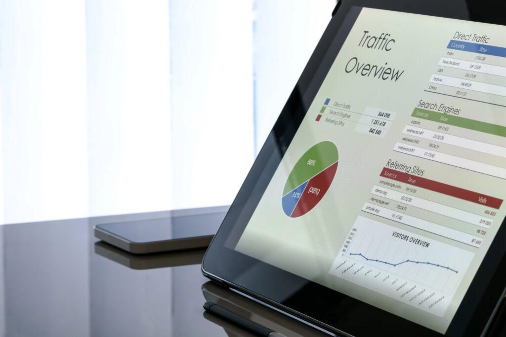 Traffic Overview screen for SEO