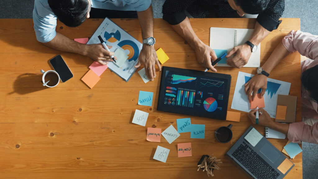 Rise Marketing Team Discussing SEO and Marketing Strategy